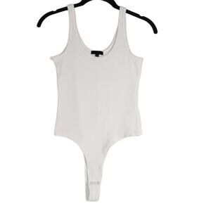 ATM Anthony Thomas Melillo Modal Rib‎ V-Neck Tank Bodysuit White Size XS